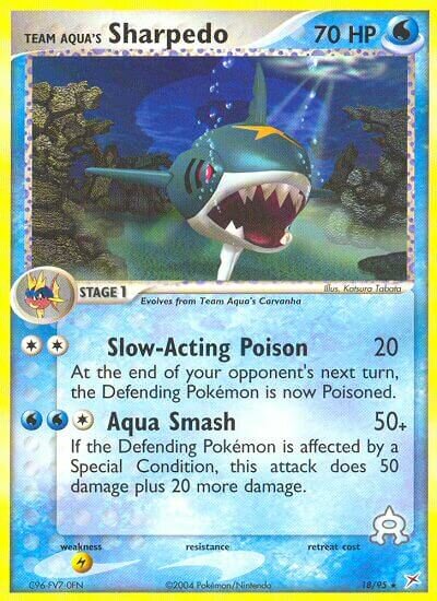 Team Aqua's Sharpedo 018/95 — EX Team Magma vs Team Aqua (English Pokémon TCG card)