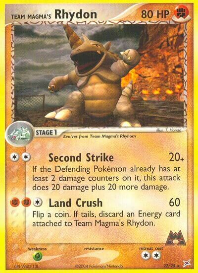 Team Magma's Rhydon 022/95 — EX Team Magma vs Team Aqua (English Pokémon TCG card)