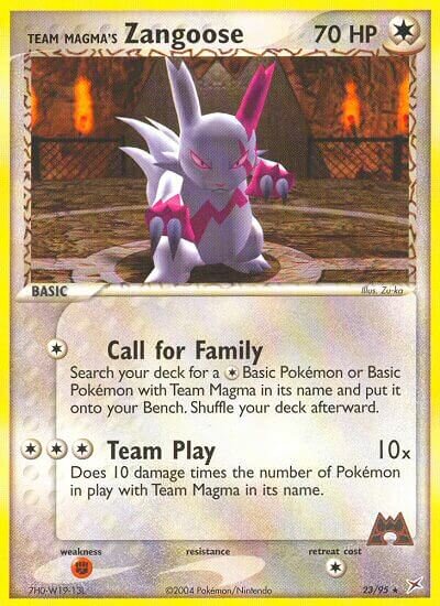 Team Magma's Zangoose 023/95 — EX Team Magma vs Team Aqua (English Pokémon TCG card)