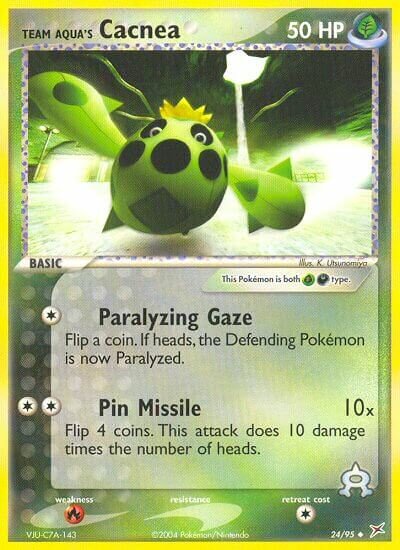 Team Aqua's Cacnea 024/95 — EX Team Magma vs Team Aqua (English Pokémon TCG card)