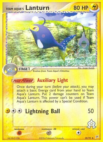 Team Aqua's Lanturn 028/95 — EX Team Magma vs Team Aqua (English Pokémon TCG card)