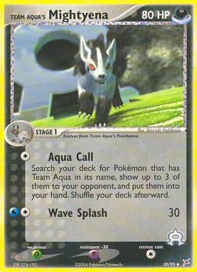 Team Aqua's Mightyena 030/95 — EX Team Magma vs Team Aqua (English Pokémon TCG card)
