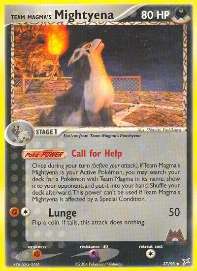 Team Magma's Mightyena 037/95 — EX Team Magma vs Team Aqua (English Pokémon TCG card)