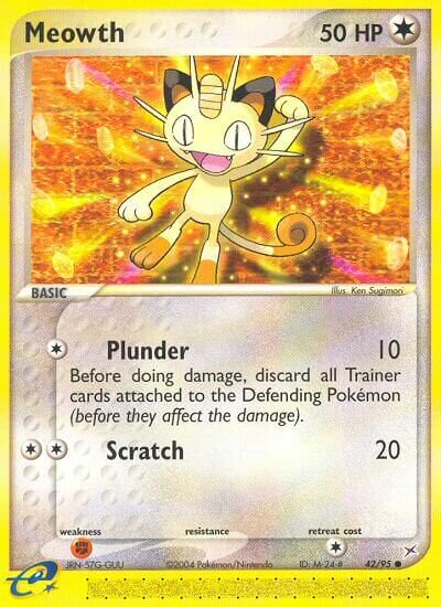 Meowth 042/95 — EX Team Magma vs Team Aqua (English Pokémon TCG card)