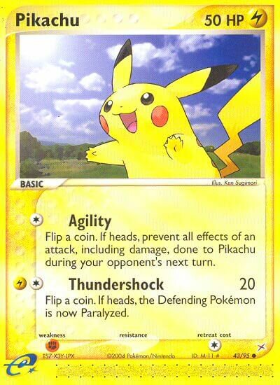 Pikachu 043/95 — EX Team Magma vs Team Aqua (English Pokémon TCG card)