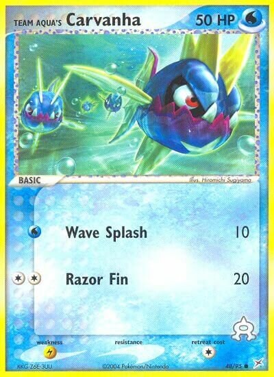 Team Aqua's Carvanha 048/95 — EX Team Magma vs Team Aqua (English Pokémon TCG card)