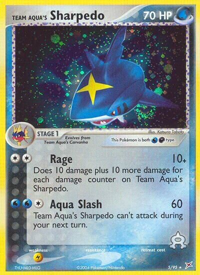 Team Aqua's Sharpedo 005/95 — EX Team Magma vs Team Aqua (English Pokémon TCG card)