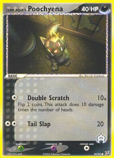 Team Aqua's Poochyena 054/95 — EX Team Magma vs Team Aqua (English Pokémon TCG card)