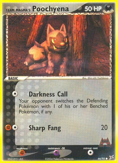 Team Magma's Poochyena 066/95 — EX Team Magma vs Team Aqua (English Pokémon TCG card)