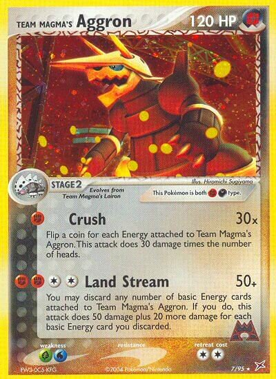 Team Magma's Aggron 007/95 — EX Team Magma vs Team Aqua (English Pokémon TCG card)