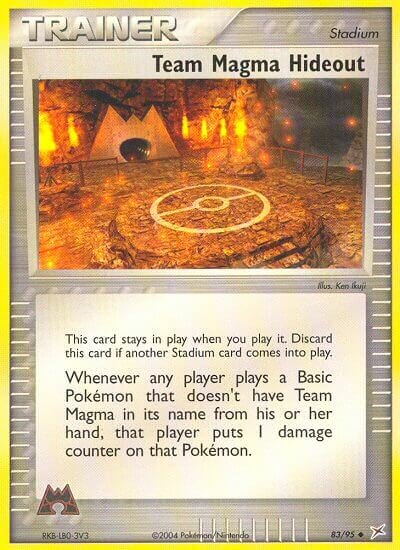 Team Magma Hideout 083/95 — EX Team Magma vs Team Aqua (English Pokémon TCG card)