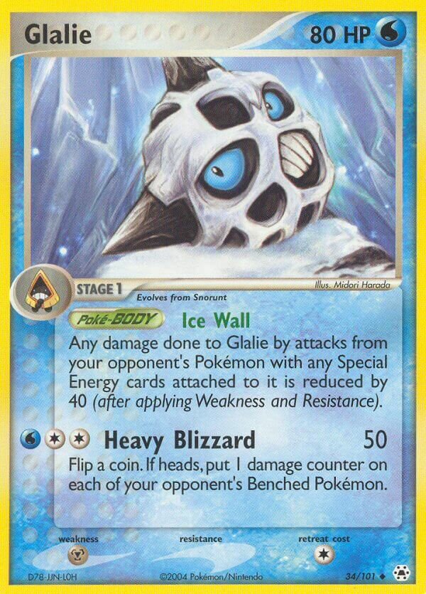 Glalie 034/101 — EX Hidden Legends (English Pokémon TCG card)