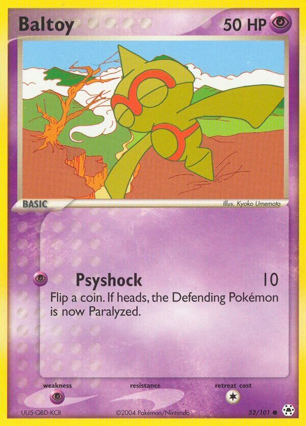 Baltoy 052/101 — EX Hidden Legends (English Pokémon TCG card)