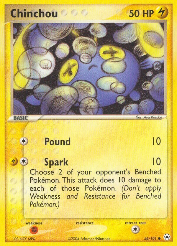 Chinchou 056/101 — EX Hidden Legends (English Pokémon TCG card)