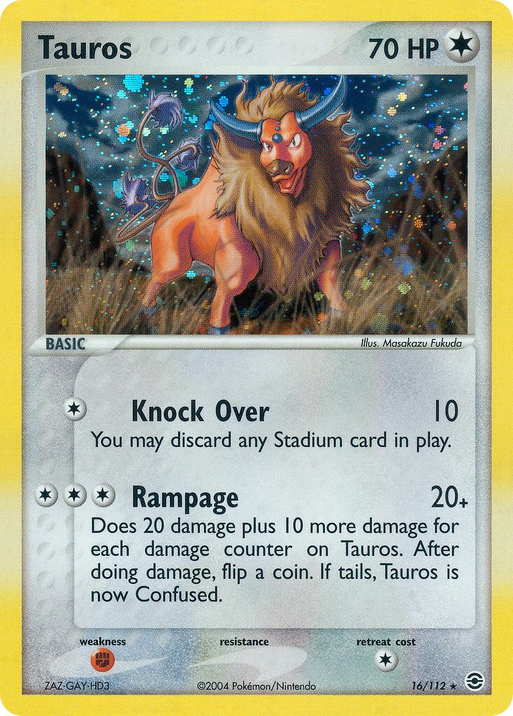 Tauros 016/112 — EX FireRed & LeafGreen (English Pokémon TCG card)