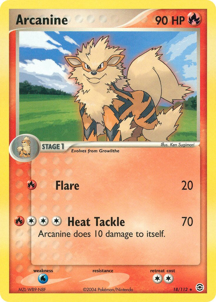 Arcanine 018/112 — EX FireRed & LeafGreen (English Pokémon TCG card)