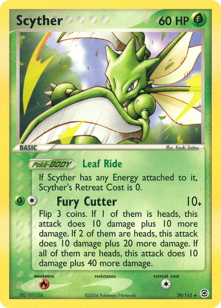 Scyther 029/112 — EX FireRed & LeafGreen (English Pokémon TCG card)