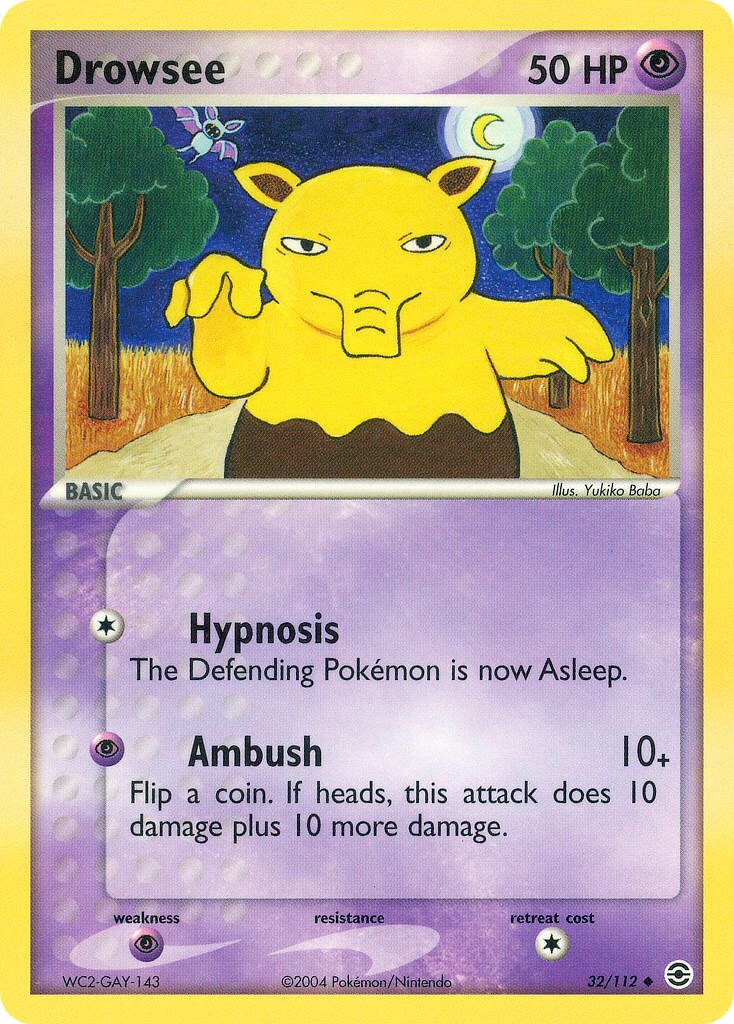 Drowzee 032/112 — EX FireRed & LeafGreen (English Pokémon TCG card)