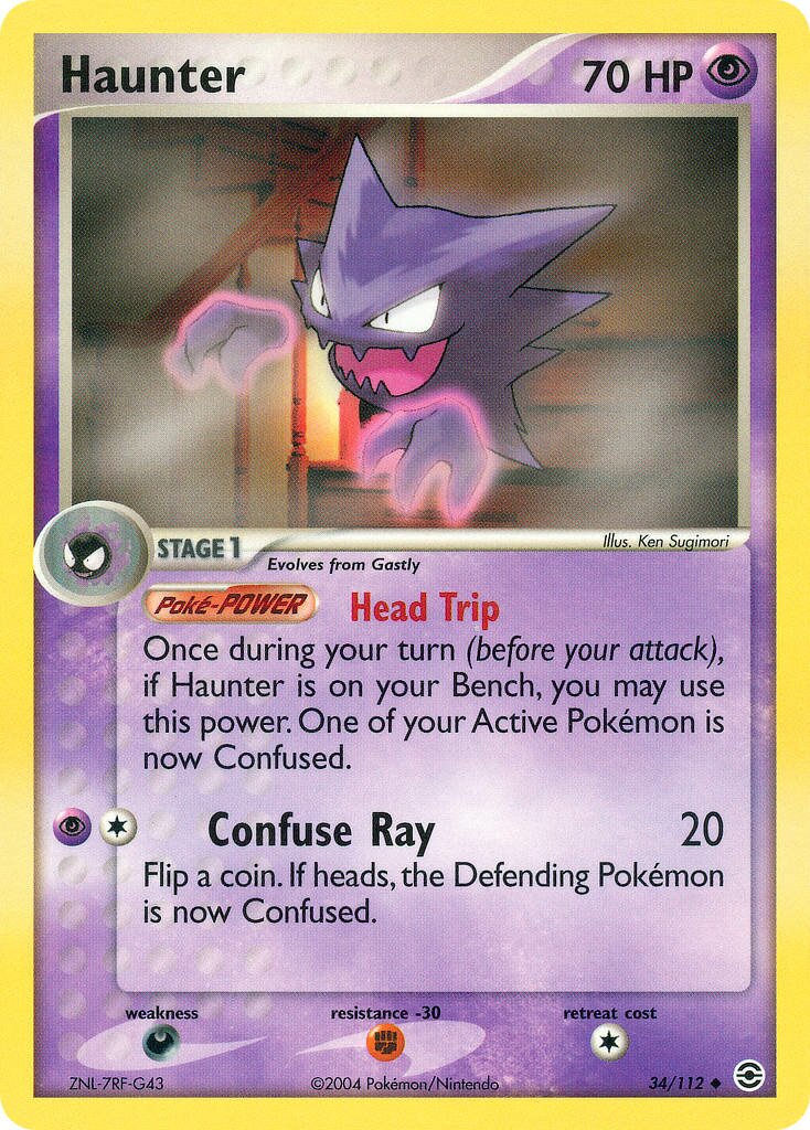 Haunter 034/112 — EX FireRed & LeafGreen (English Pokémon TCG card)