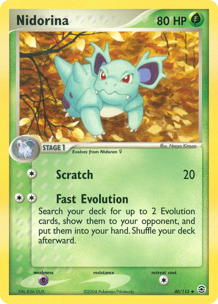 Nidorina 040/112 — EX FireRed & LeafGreen (English Pokémon TCG card)