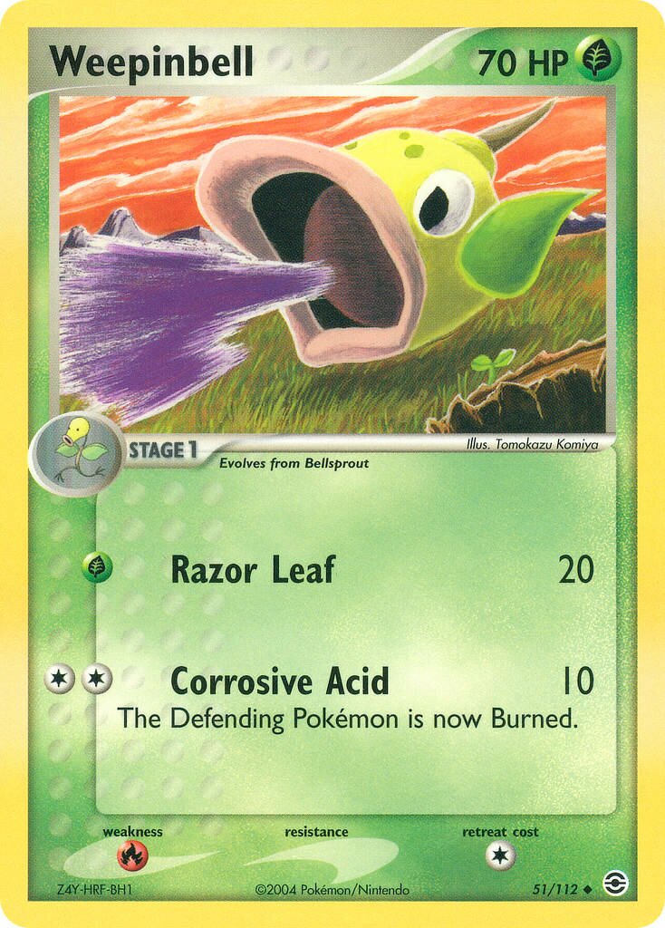 Weepinbell 051/112 — EX FireRed & LeafGreen (English Pokémon TCG card)