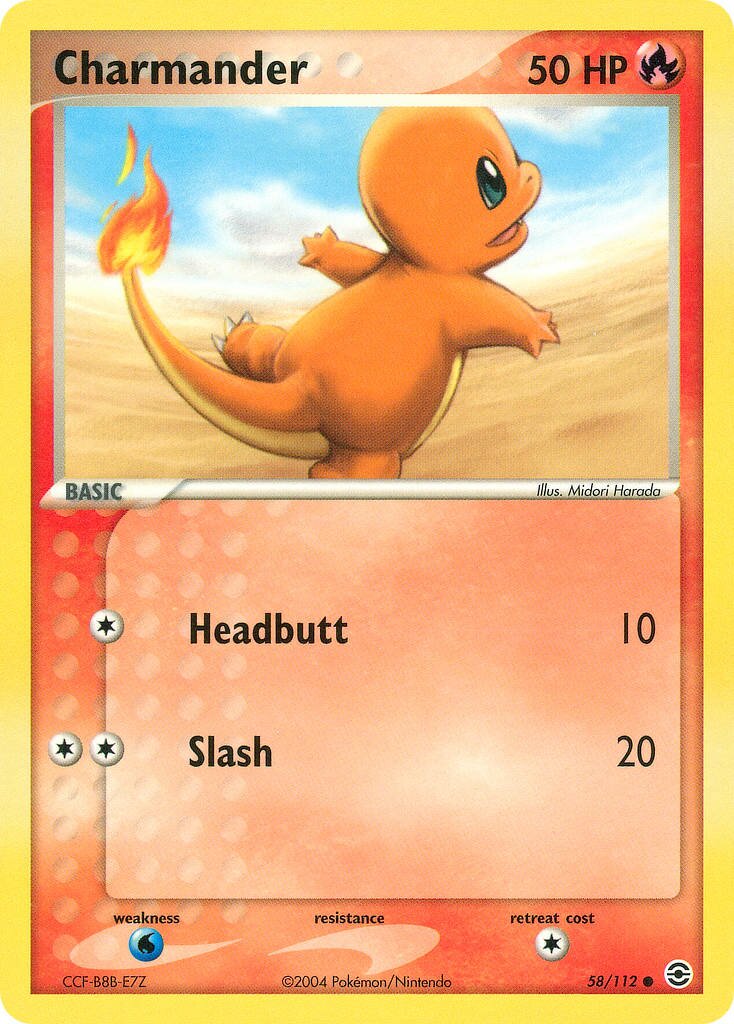 Charmander 058/112 — EX FireRed & LeafGreen (English Pokémon TCG card)
