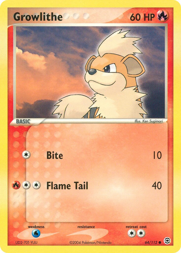 Growlithe 064/112 — EX FireRed & LeafGreen (English Pokémon TCG card)