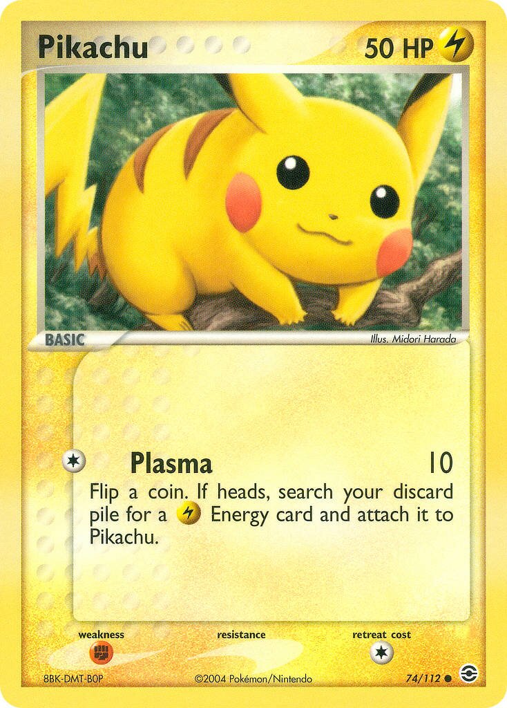 Pikachu 074/112 — EX FireRed & LeafGreen (English Pokémon TCG card)