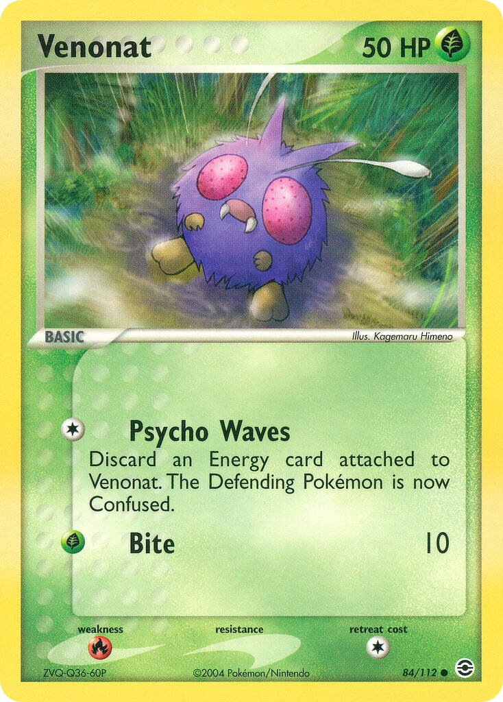 Venonat 084/112 — EX FireRed & LeafGreen (English Pokémon TCG card)
