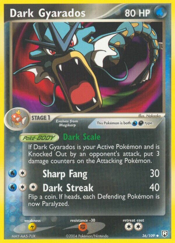 Dark Gyarados 036/109 — EX Team Rocket Returns (English Pokémon TCG card)