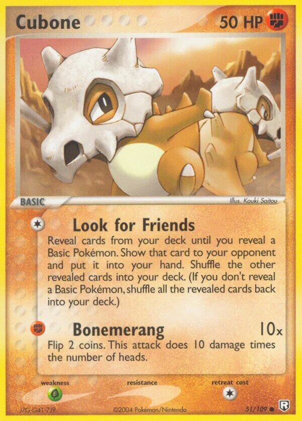 Cubone 051/109 — EX Team Rocket Returns (English Pokémon TCG card)