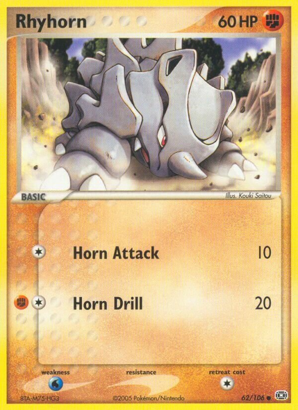 Rhyhorn 062/107 — EX Emerald (English Pokémon TCG card)