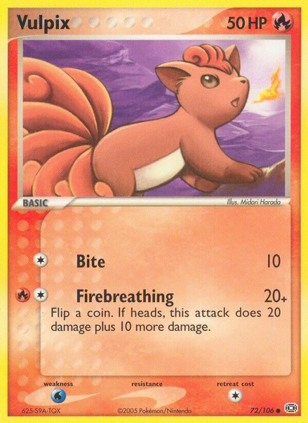Vulpix 072/107 — EX Emerald (English Pokémon TCG card)