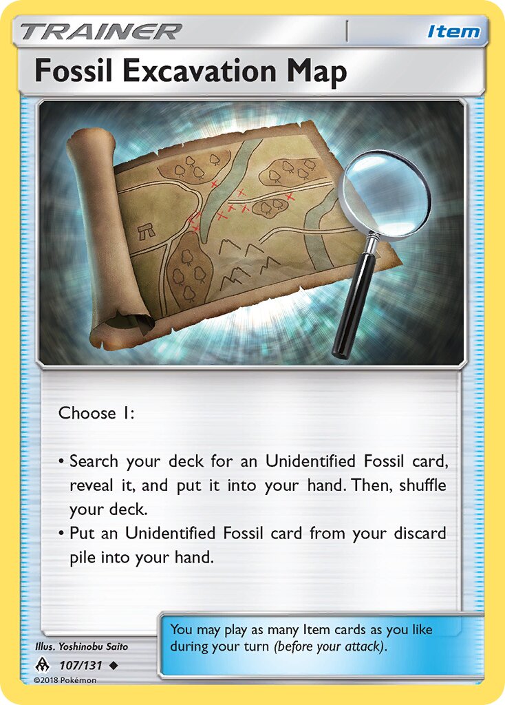 Fossil Excavation Map 107/131 — Forbidden Light (English Pokémon TCG card)