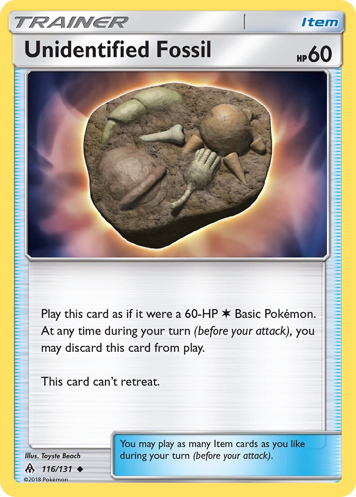 Unidentified Fossil 116/131 — Forbidden Light (English Pokémon TCG card)