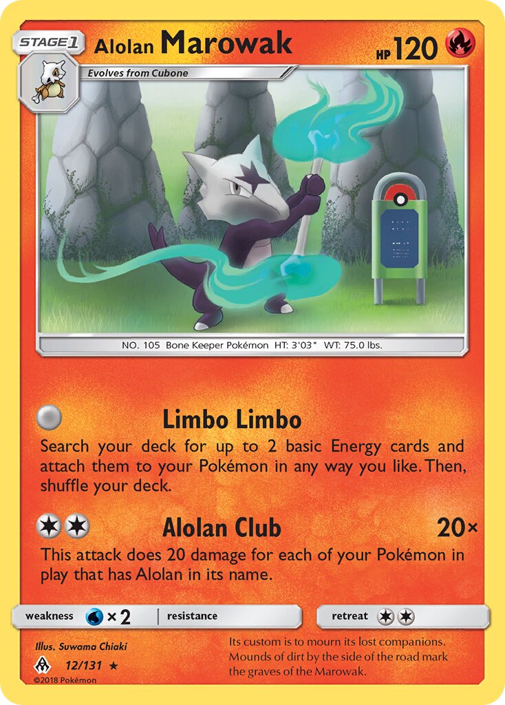 Alolan Marowak 012/131 — Forbidden Light (English Pokémon TCG card)