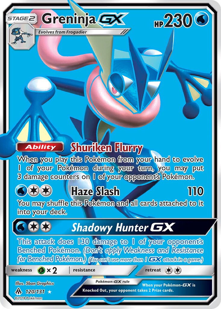 Greninja-GX 120/131 — Forbidden Light (English Pokémon TCG card)