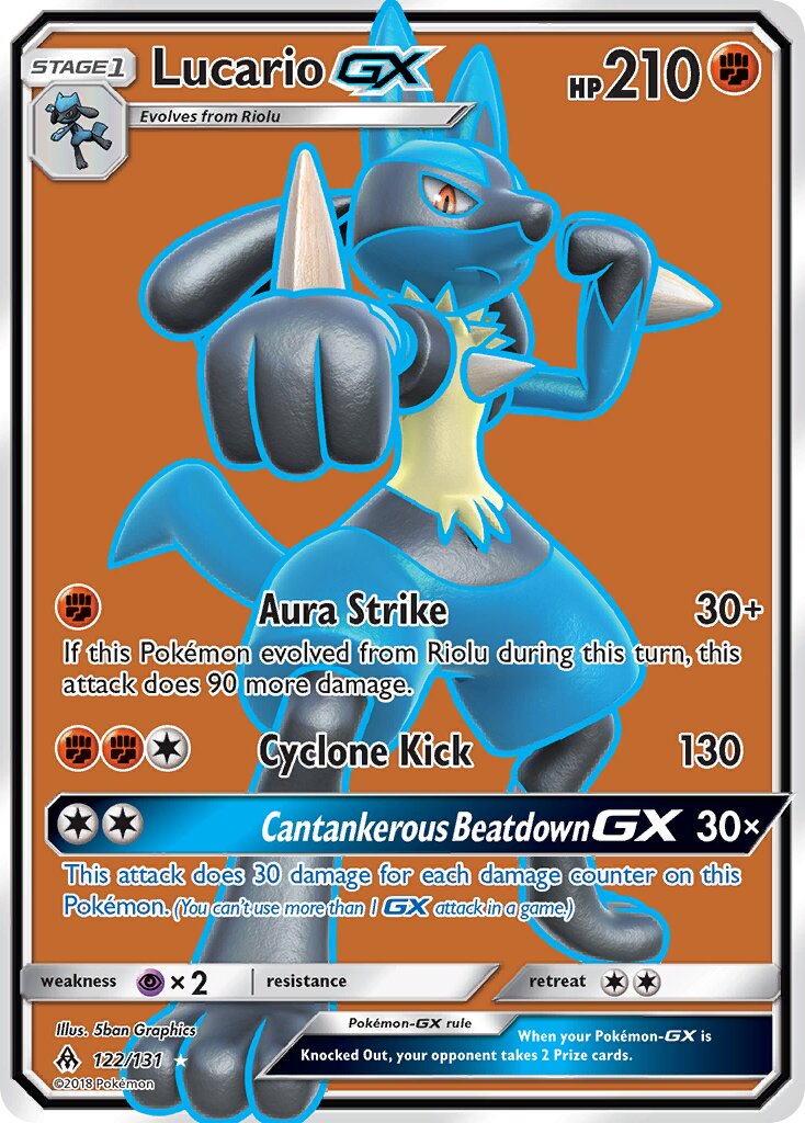 Lucario-GX 122/131 — Forbidden Light (English Pokémon TCG card)