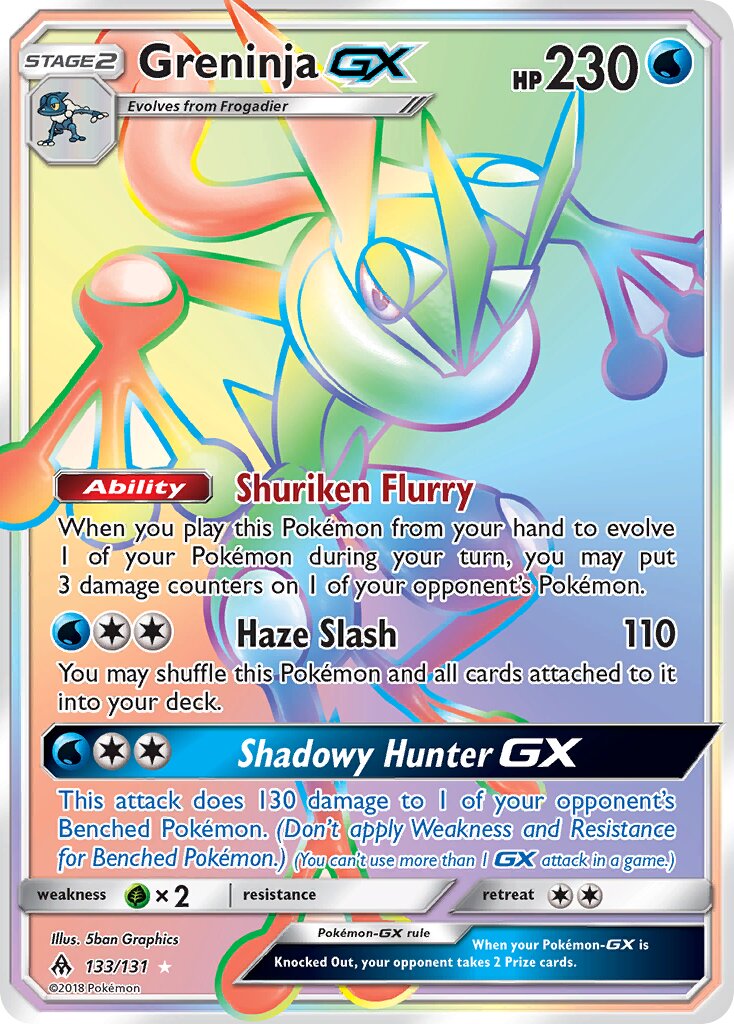 Greninja-GX 133/131 — Forbidden Light (English Pokémon TCG card)