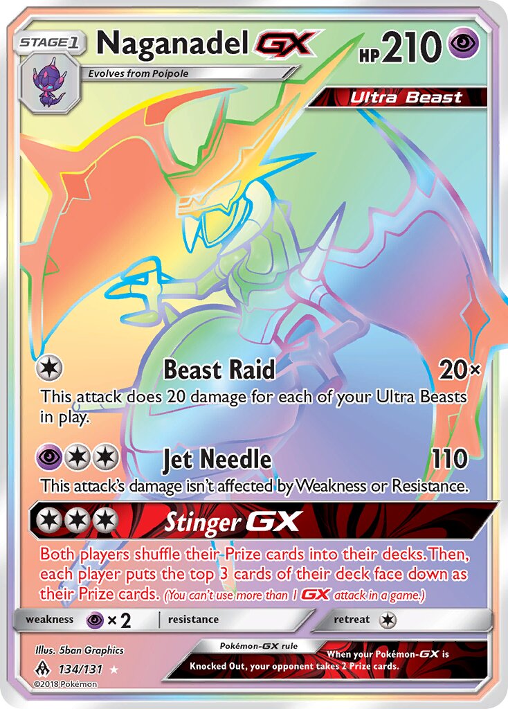 Naganadel-GX 134/131 — Forbidden Light (English Pokémon TCG card)