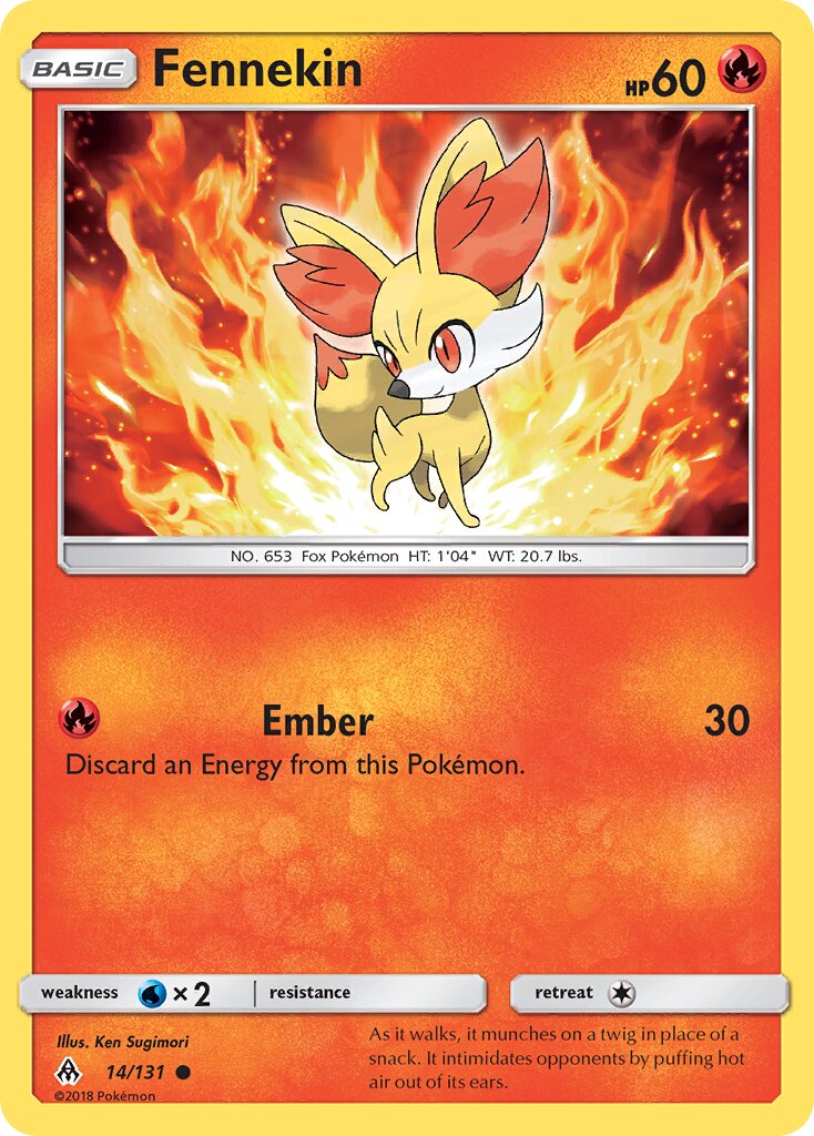 Fennekin 014/131 — Forbidden Light (English Pokémon TCG card)