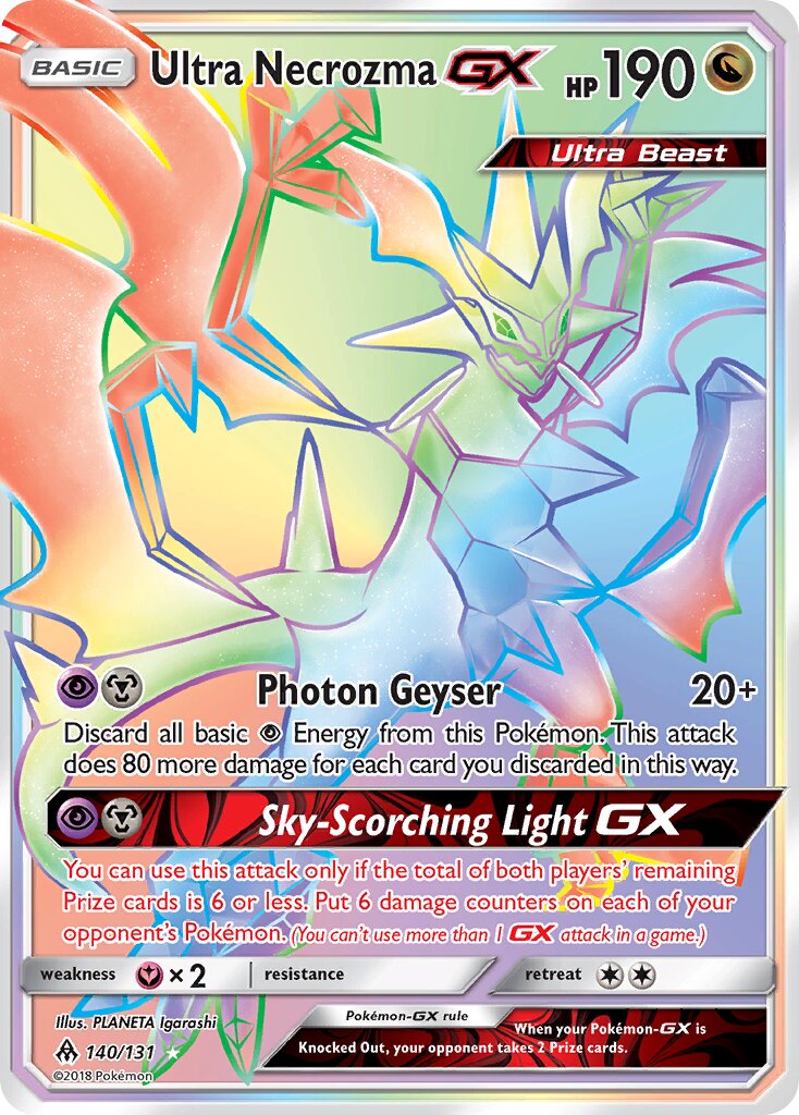 Ultra Necrozma-GX 140/131 — Forbidden Light (English Pokémon TCG card)