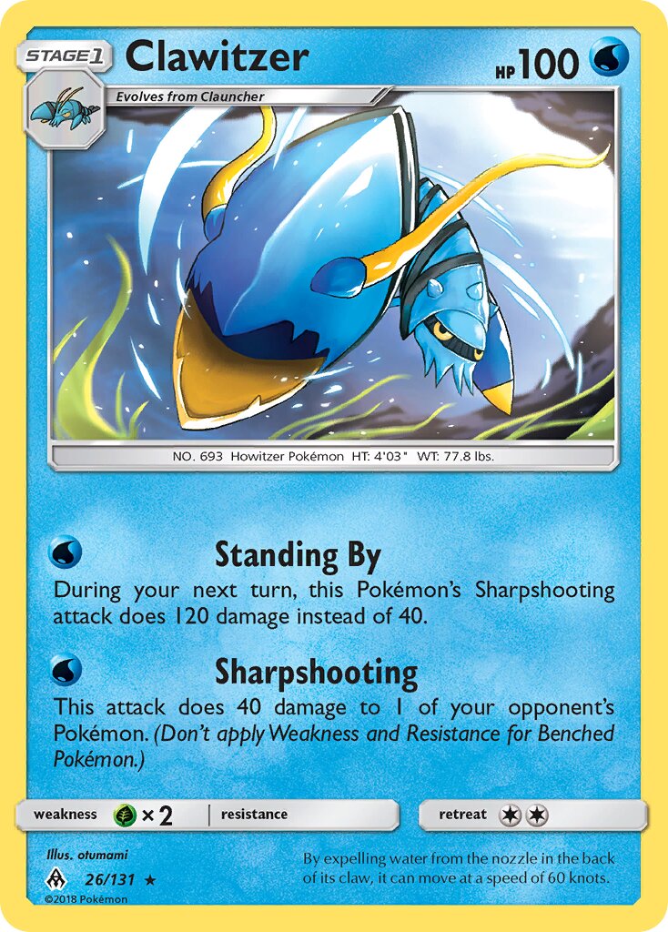 Clawitzer 026/131 — Forbidden Light (English Pokémon TCG card)
