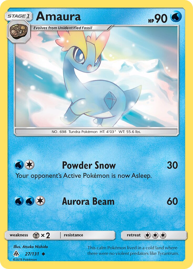 Amaura 027/131 — Forbidden Light (English Pokémon TCG card)