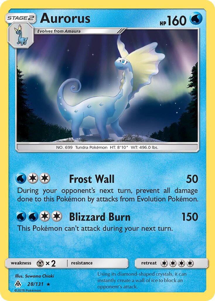 Aurorus 028/131 — Forbidden Light (English Pokémon TCG card)