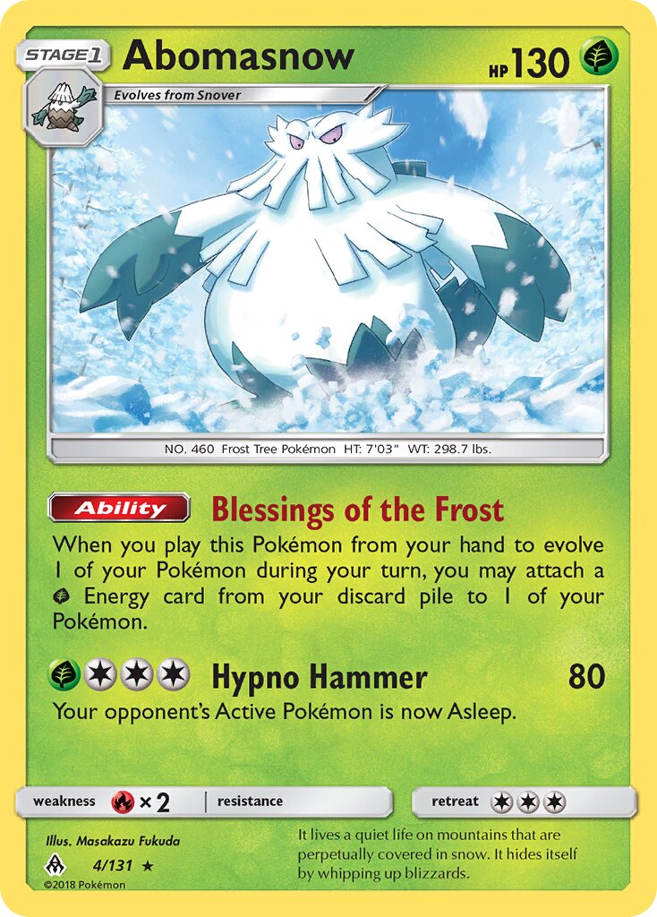 Abomasnow 004/131 — Forbidden Light (English Pokémon TCG card)
