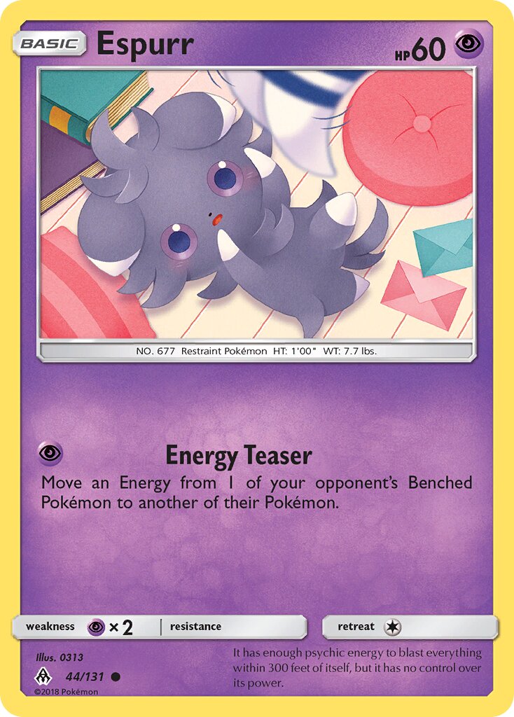 Espurr 044/131 — Forbidden Light (English Pokémon TCG card)