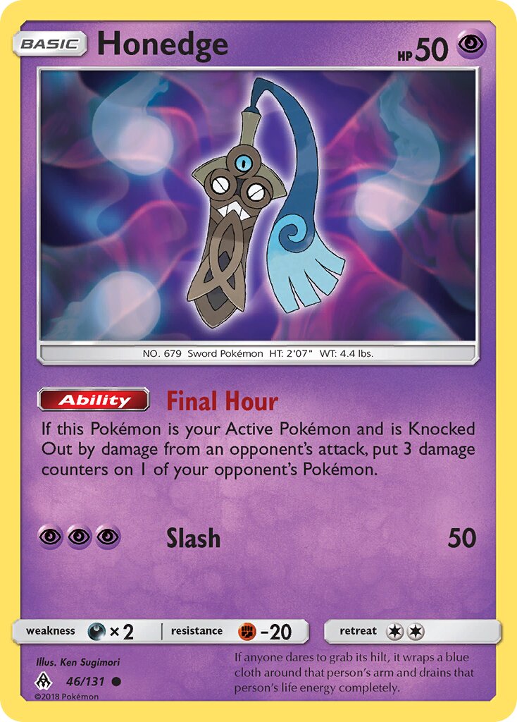 Honedge 046/131 — Forbidden Light (English Pokémon TCG card)