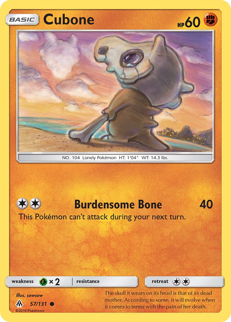 Cubone 057/131 — Forbidden Light (English Pokémon TCG card)