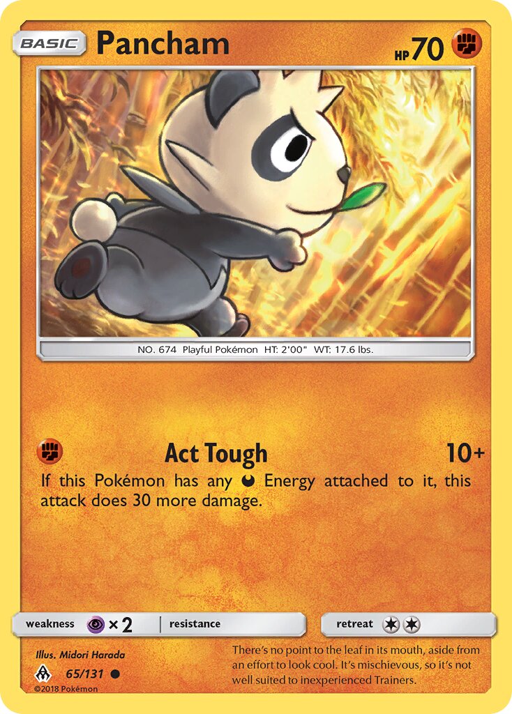 Pancham 065/131 — Forbidden Light (English Pokémon TCG card)